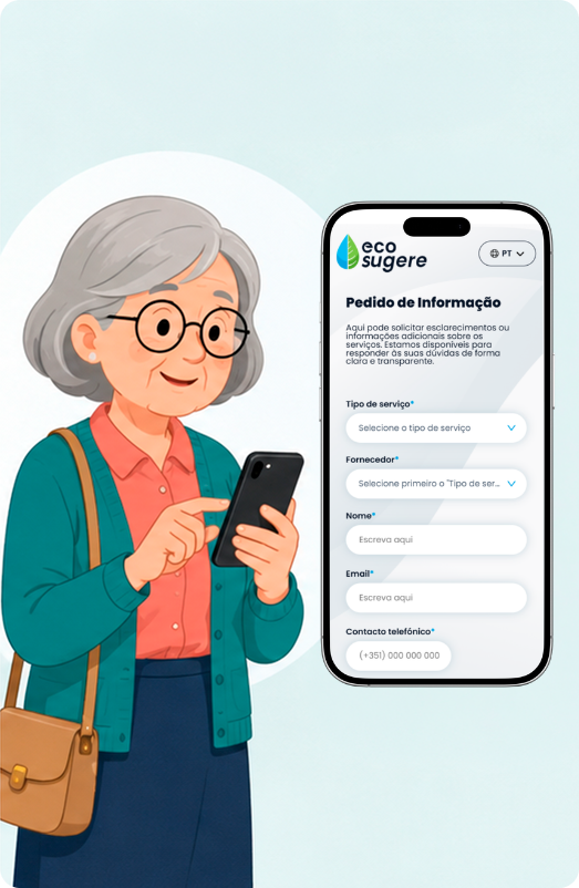 Pedido de informação submetido pelo telemóvel